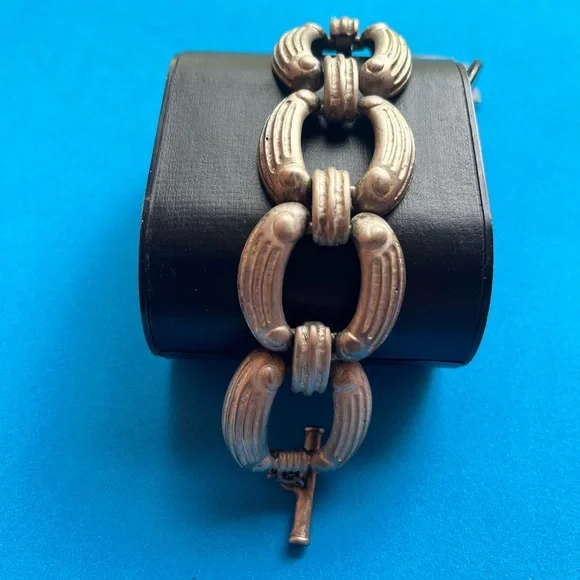 Givenchy New Old Stock Vintage Pewter Tone Chunky Link Bracelet